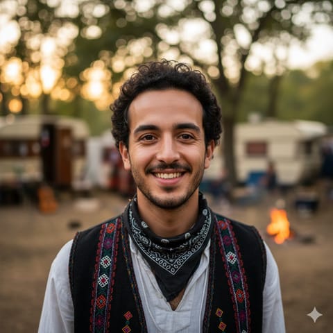 AI-generated illustration representing the Sinte Romani people