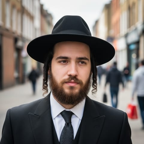 AI-generated illustration representing the Hasidim people