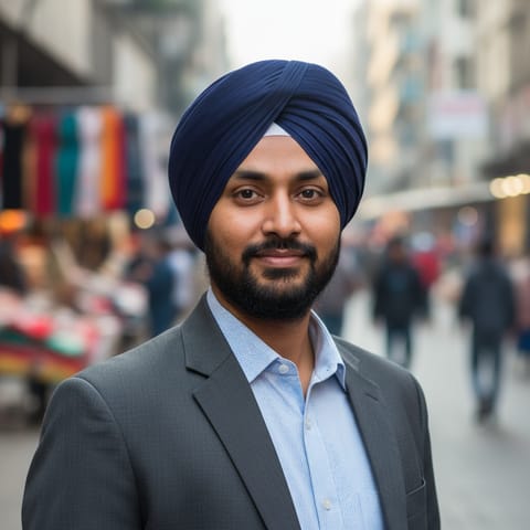 AI-generated illustration representing the Punjabi Sikhs people