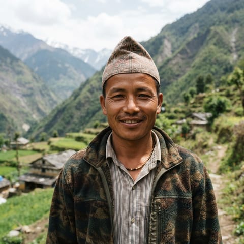 AI-generated illustration representing the Chentel Magar people