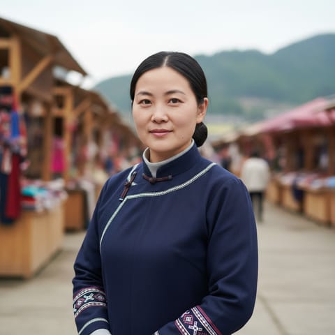 رسم توضيحي مُولَّد بالذكاء الاصطناعي يمثّل شعب Luobohe Miao