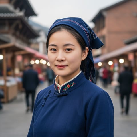 Illustration générée par IA représentant le peuple Lupanshui Miao