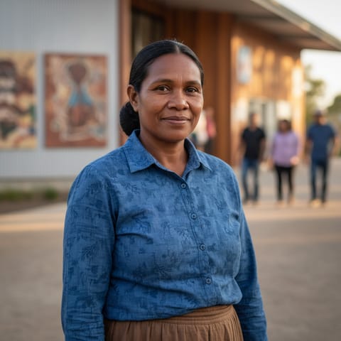 AI-generated illustration representing the Djambarrapuyngu people