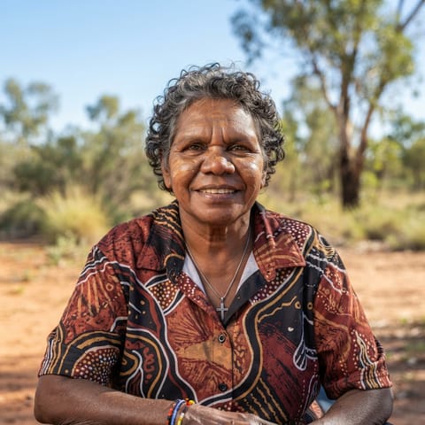 AI-generated illustration representing the Warlpiri people