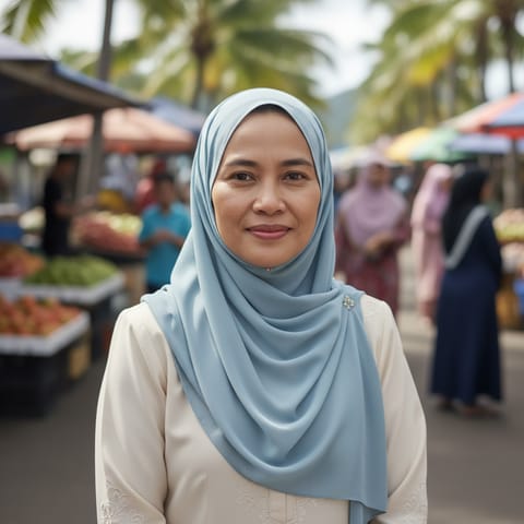 Illustration générée par IA représentant le peuple Cocos Malays