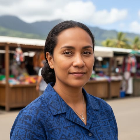 Ilustración generada por IA que representa al pueblo Tahitians
