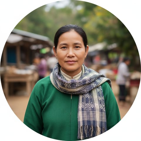 AI-generated illustration representing the Nguon people