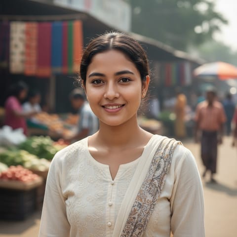AI-generated illustration representing the Gujaratis people