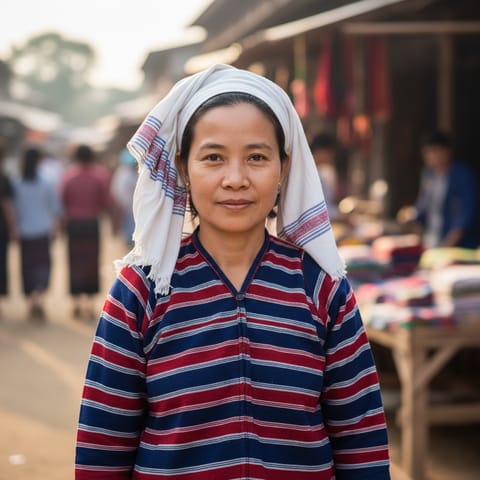 AI-generated illustration representing the Striped Karen people
