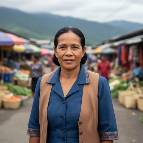 Ilustración generada por IA que representa al pueblo Setaman