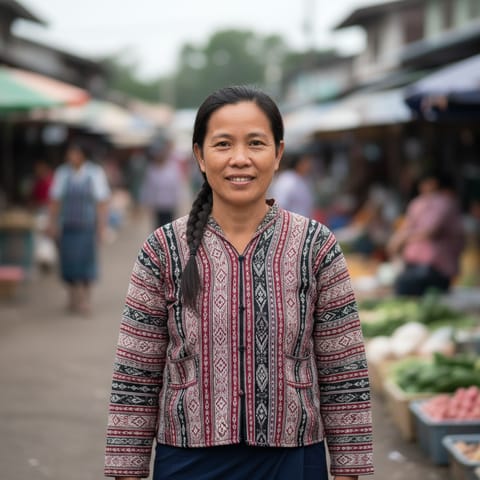 AI-generated illustration representing the Sgaw Karen people