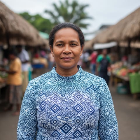 Ilustración generada por IA que representa al pueblo Toman Islanders