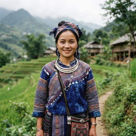 AI-generated illustration representing the Hmong Daw people