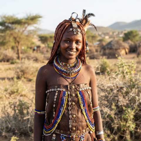 AI-generated illustration representing the Hamar people