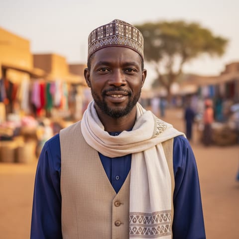 AI-generated illustration representing the Fulfulde Masina people