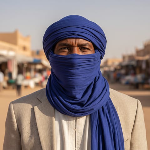 AI-generated illustration representing the Hoggar-Tuareg people