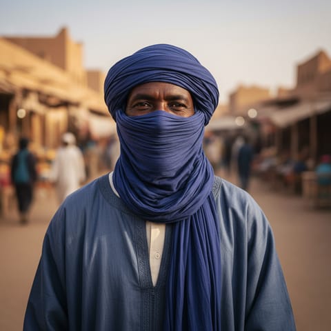 AI-generated illustration representing the Tamajeq Tuareg people