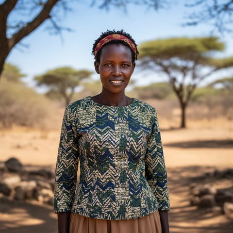 Illustration générée par IA représentant le peuple Hadza