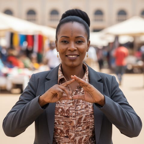 Ilustração gerada por IA representando o povo Deaf Namibians
