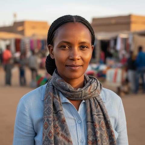 AI-generated illustration representing the Gimsbok Nama people