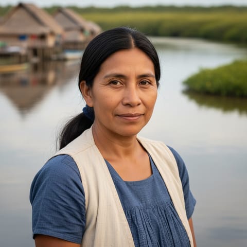 AI-generated illustration representing the Warao people