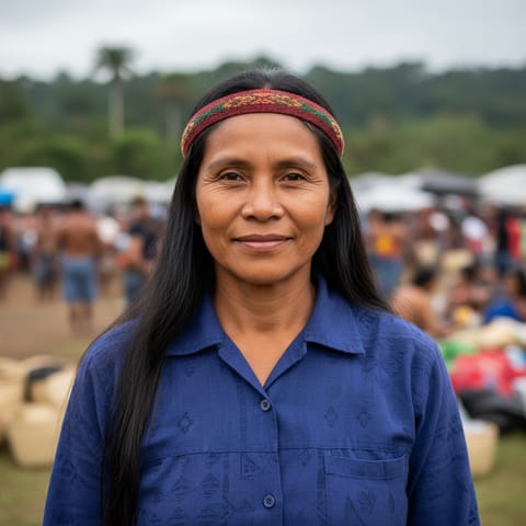 AI-generated illustration representing the Yanomam people