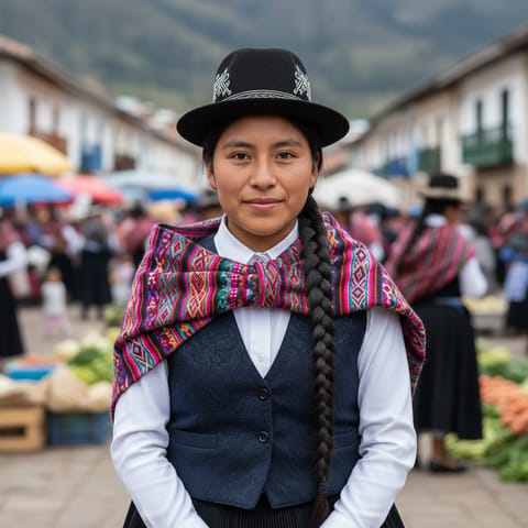 AI-generated illustration representing the Saraguro Highland Quichua people
