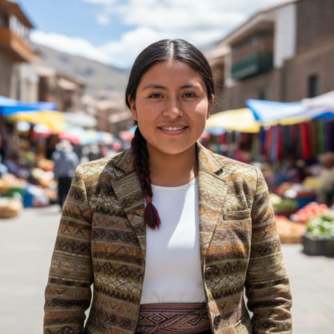 AI-generated illustration representing the Ambo-Pasco Quechua people