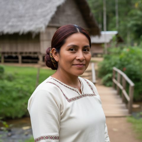 AI-generated illustration representing the Secoya people