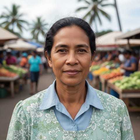 AI-generated illustration representing the Pingilapese people