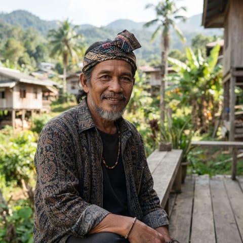 AI-generated illustration representing the Bajau Bukit people