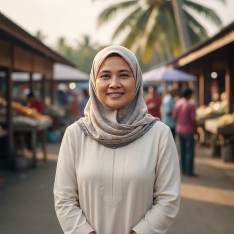 Ilustración generada por IA que representa al pueblo Melanau