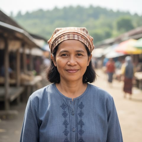 Ilustración generada por IA que representa al pueblo Minokok Dusun