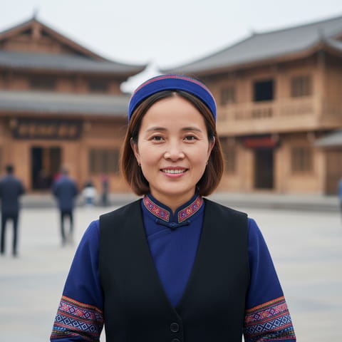 Ilustración generada por IA que representa al pueblo Jinghong Nasu