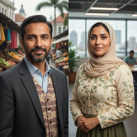 AI-generated illustration representing the East Indian Muslims people