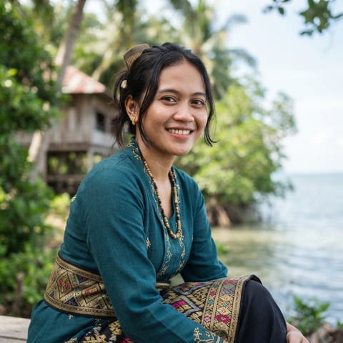 AI-generated illustration representing the Lampung Pesisir people