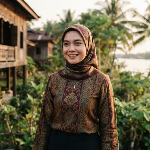 AI-generated illustration representing the Riau Malays people