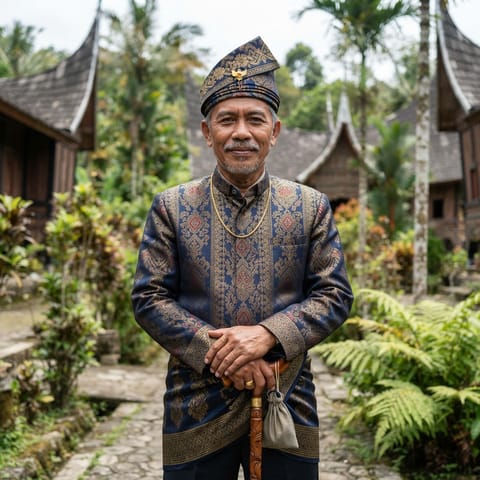 AI-generated illustration representing the Penghulu people