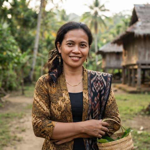 AI-generated illustration representing the Serawai people