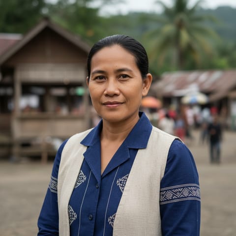 AI-generated illustration representing the Bahau River Kenyah people