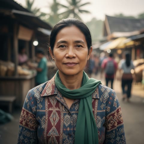 Illustration générée par IA représentant le peuple Kayan Mahakam