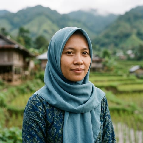 AI-generated illustration representing the Konjo Pegunungan people