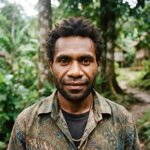 AI-generated illustration representing the Senggi people