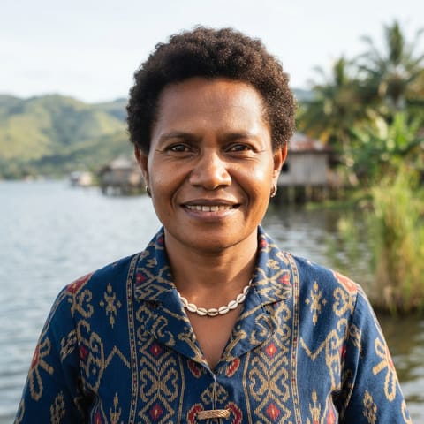 Illustration générée par IA représentant le peuple Sentani