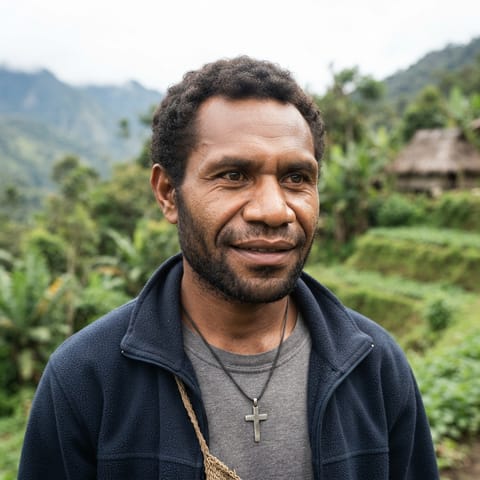 AI-generated illustration representing the Pass Valley Yaly people