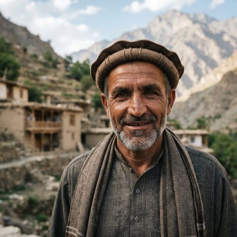 AI-generated illustration representing the Kohistani people