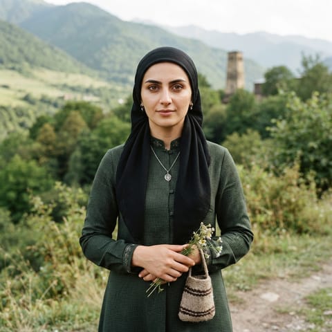 AI-generated illustration representing the Chechens people