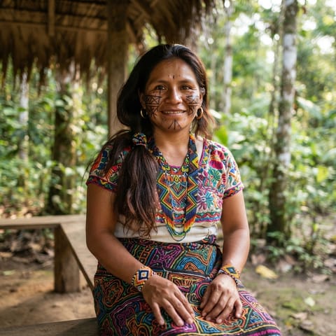 AI-generated illustration representing the Northern Embera people