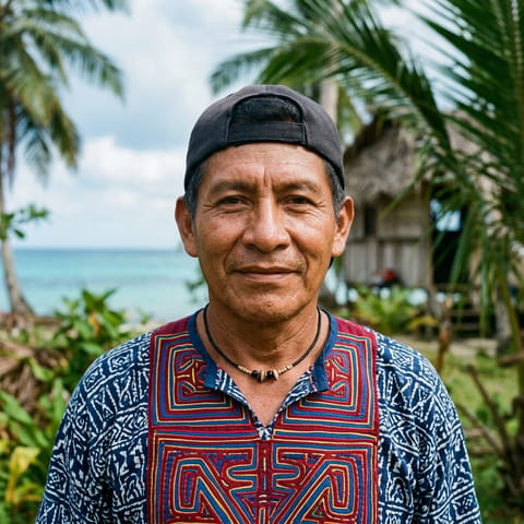 AI-generated illustration representing the Guna people