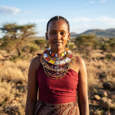 AI-generated illustration representing the Samburu people